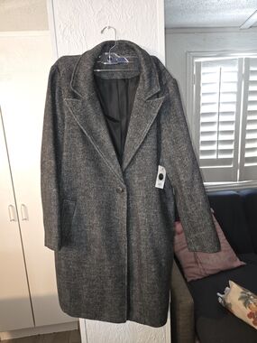 Kohl's Women's Charcoal Gray Pea Coat